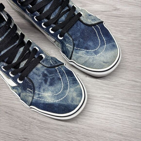 Vans Sk8 Hi Denim Shoes Sneakers Blue White Size Men 8.5 Women 10 High Top Skate - Picture 9 of 12